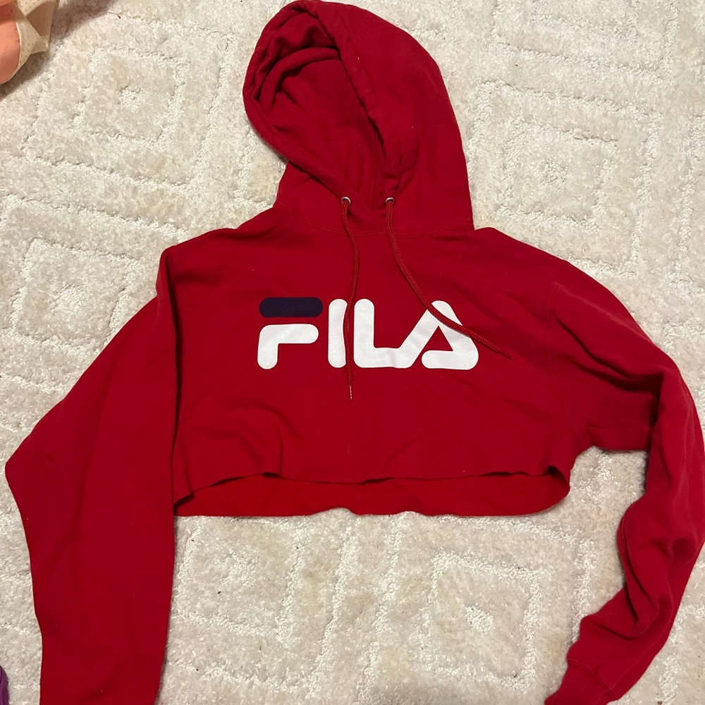 Fila Red Cropped Sweatshirt